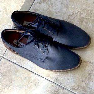 Steve Madden Navy Blue Leather Mens Dress Shoes Size 11